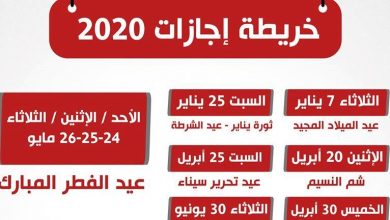 يلا خبر  | أيام العطلات الرسمية والإجازات للمصالح الحكومية والمدارس والجامعات خلال عام 2020